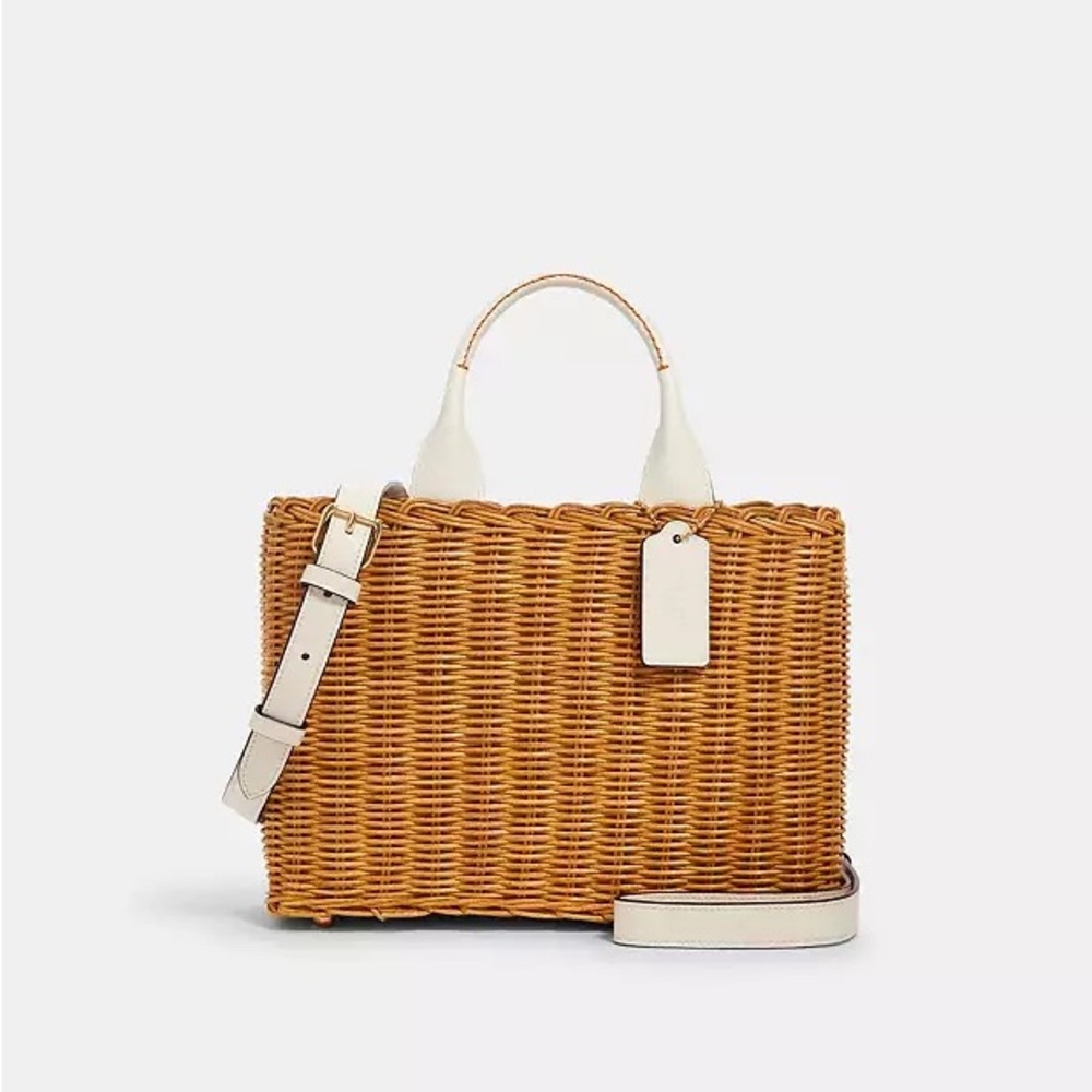 Coach Wicker White Woven Handbag Like New